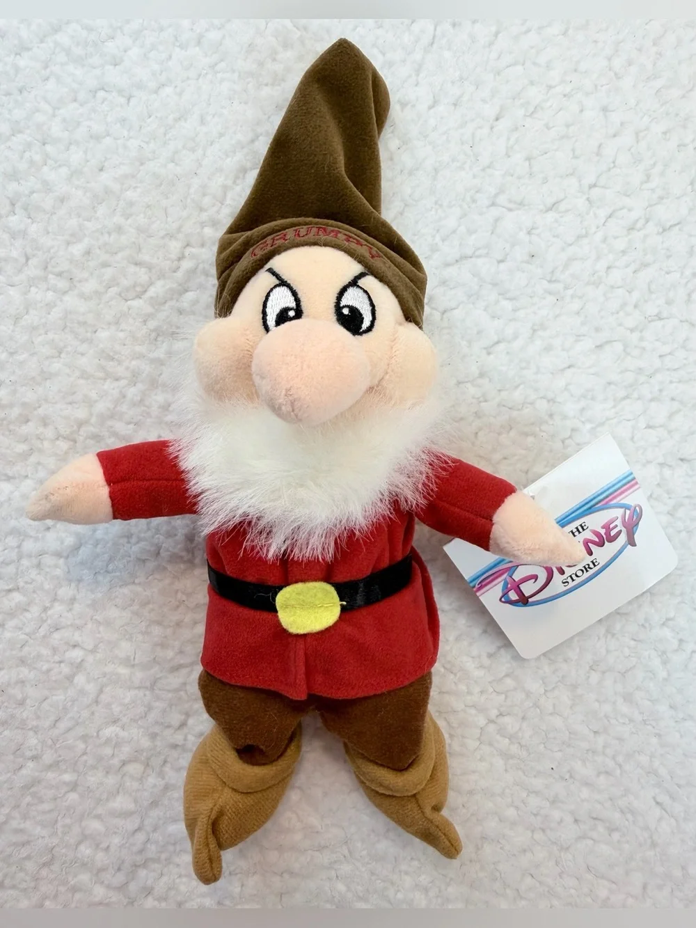 (VTG NWT) DISNEY • 1997 Complete Snow White Seven Dwarfs Plush Set w/ Bag